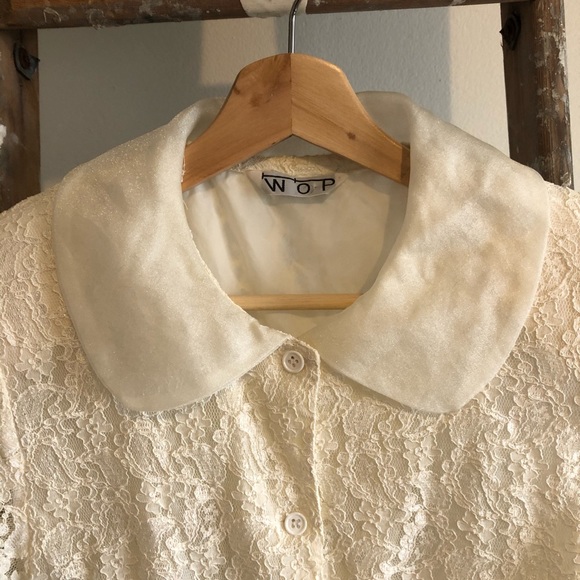 Vintage Cream Lace Blouse - Picture 2 of 4